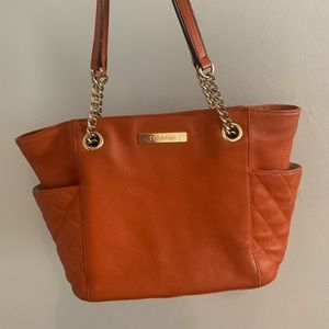 Orange shoulder bag